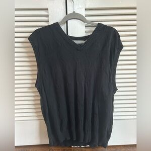Oscar de la Renta Black Cotton Sweater Vest